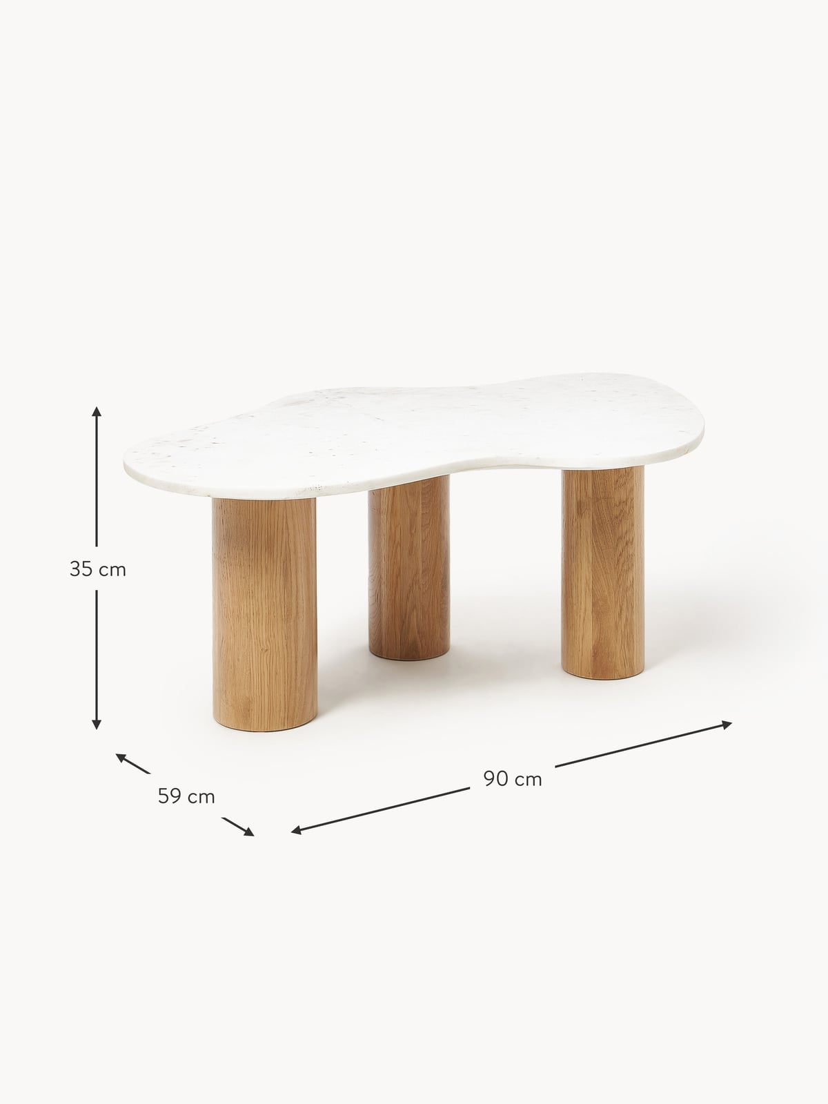 Yarmouth Organic-Shaped Marble Coffee Table
