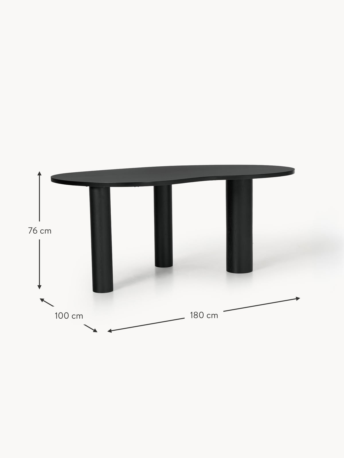 Yarmouth Organic-Shaped Oak Wood Dining Table, in various sizes