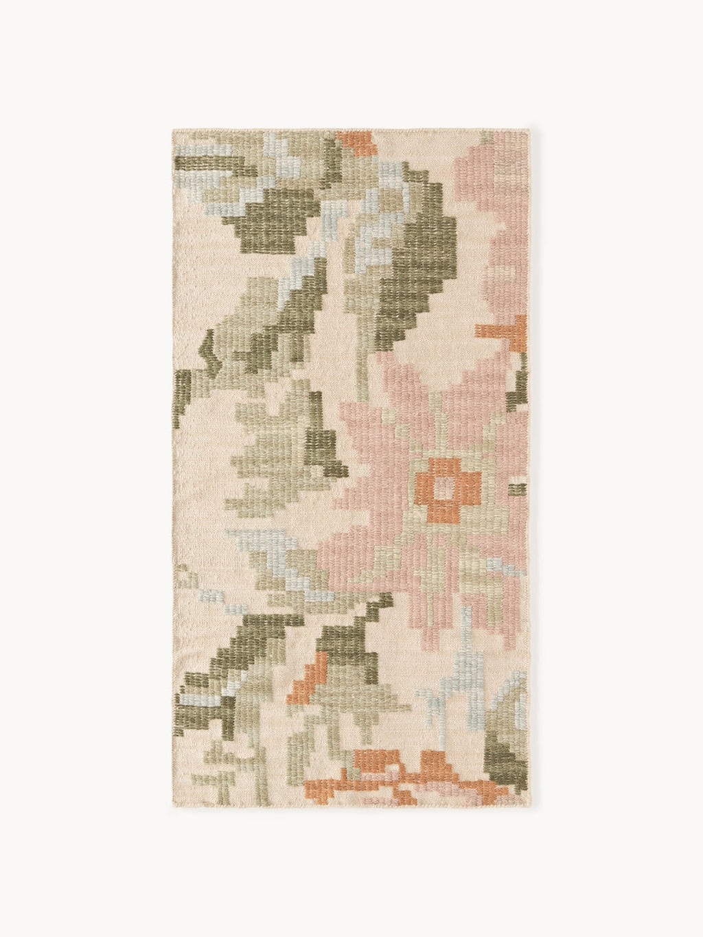 Yarmouth Wool Rug with Stitched Flower Pattern