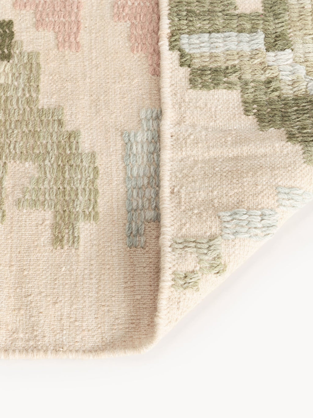 Yarmouth Wool Rug with Stitched Flower Pattern