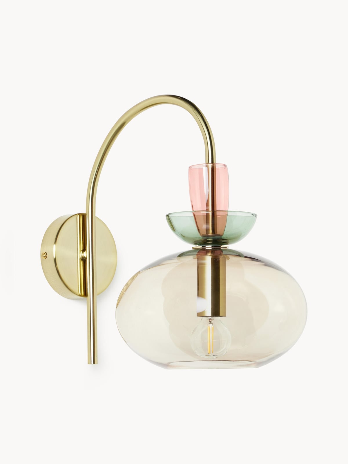 Yarnton Coloured Glass Wall Lamp