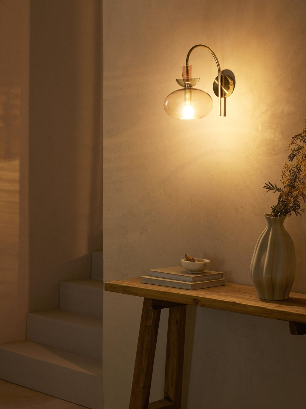 Yarnton Coloured Glass Wall Lamp