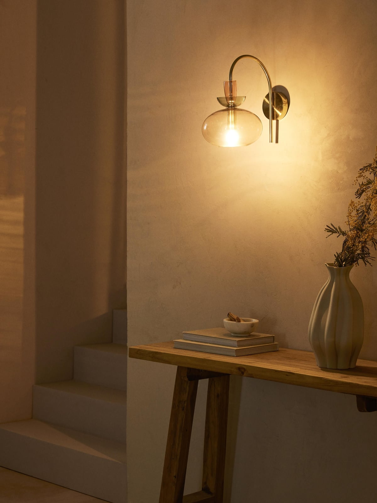 Yarnton Coloured Glass Wall Lamp