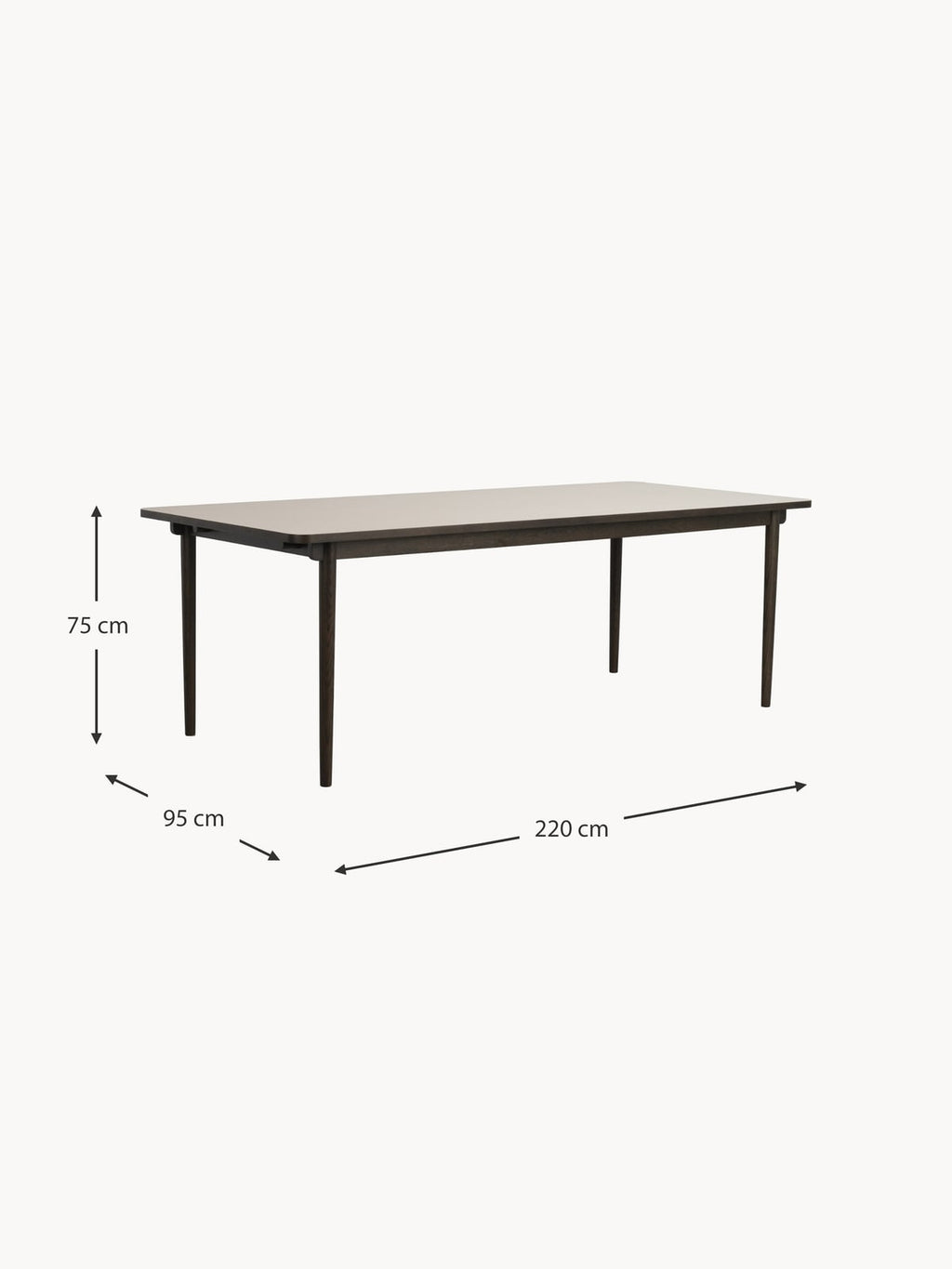Yarnton Extendable Oak Wood Dining Table, 220/265 x 95 cm