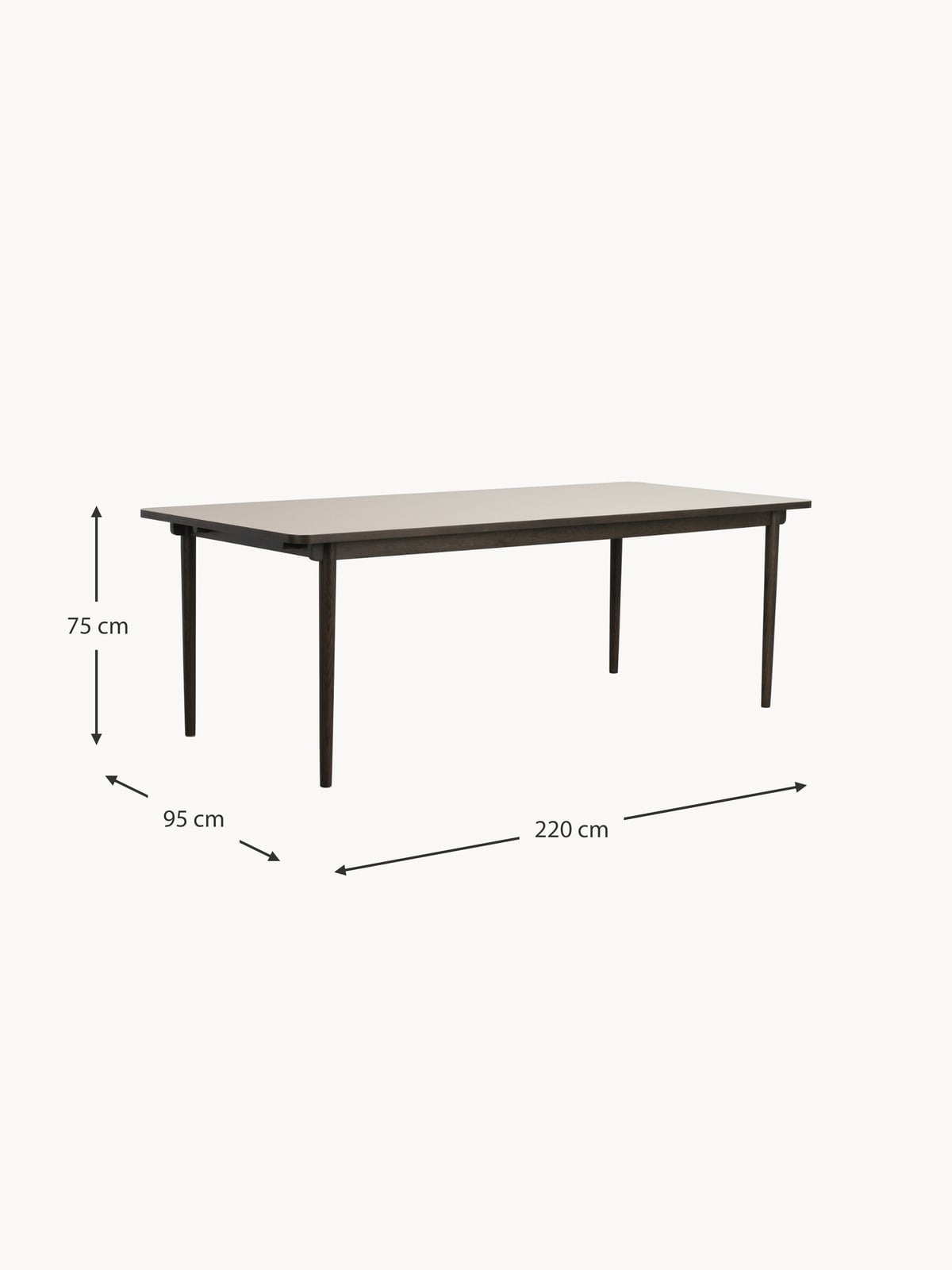 Yarnton Extendable Oak Wood Dining Table, 220/265 x 95 cm