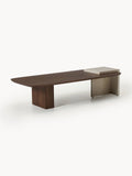 Yarnton Oak Wood and Marble Coffee Table