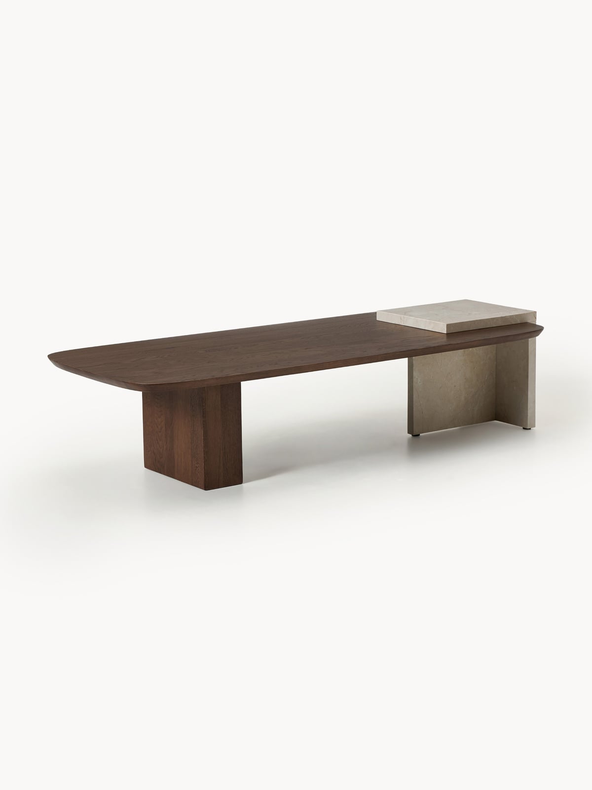 Yarnton Oak Wood and Marble Coffee Table