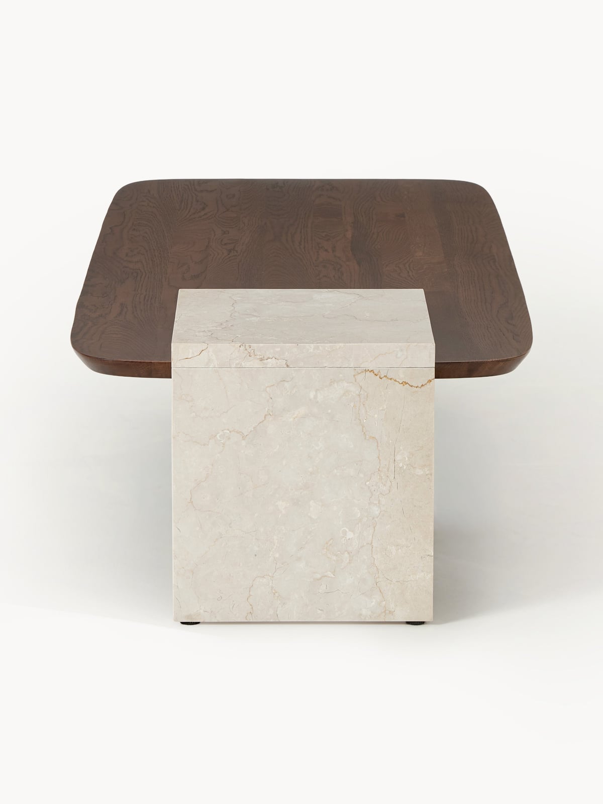 Yarnton Oak Wood and Marble Coffee Table