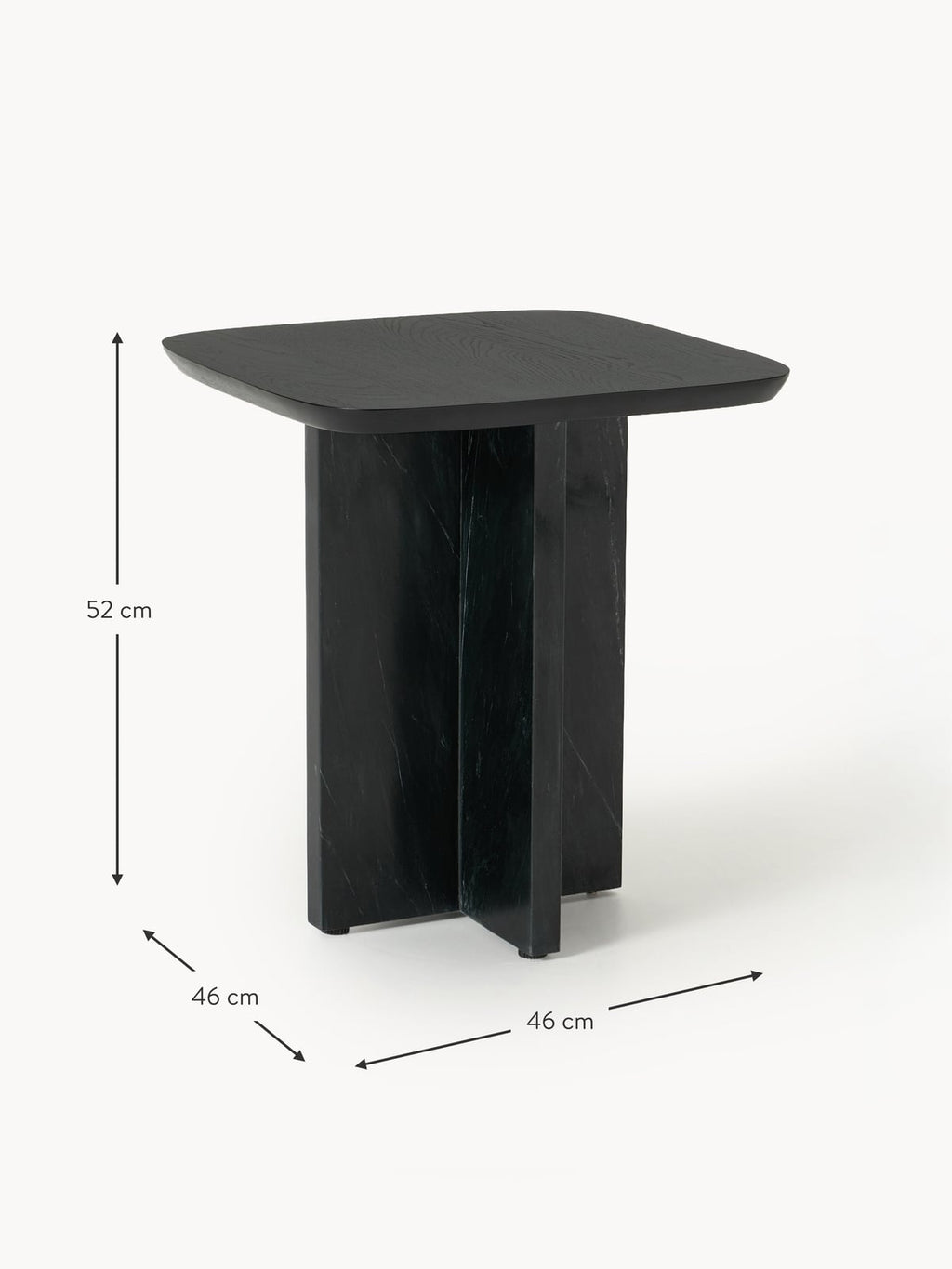 Yarnton Oak Wood and Marble Side Table