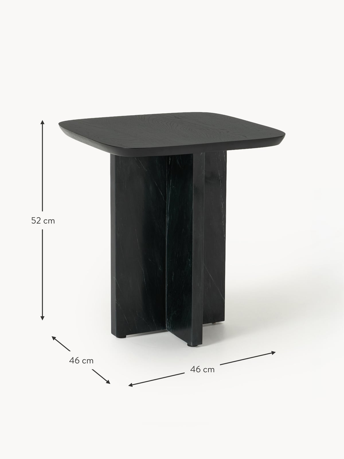 Yarnton Oak Wood and Marble Side Table