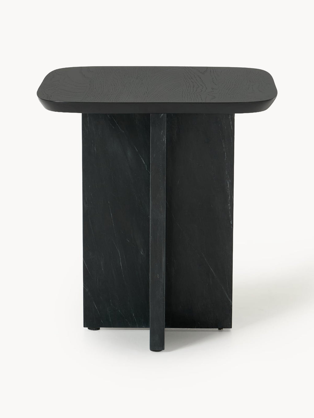 Yarnton Oak Wood and Marble Side Table