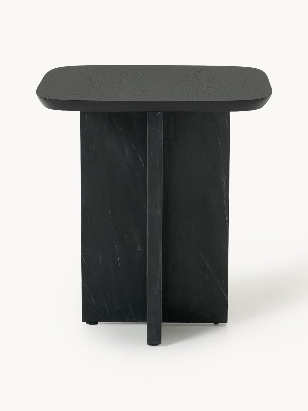 Yarnton Oak Wood and Marble Side Table