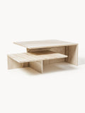 Yarrowdale Travertine Coffee Tables Distinct Grande, Set of 2