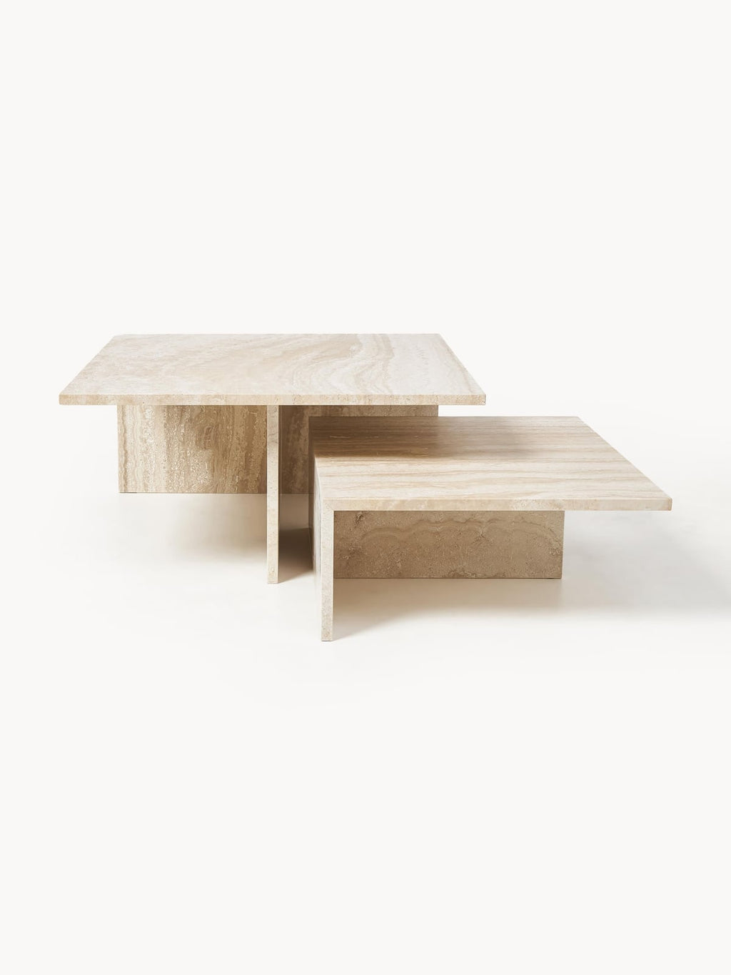 Yarrowdale Travertine Coffee Tables Distinct Grande, Set of 2