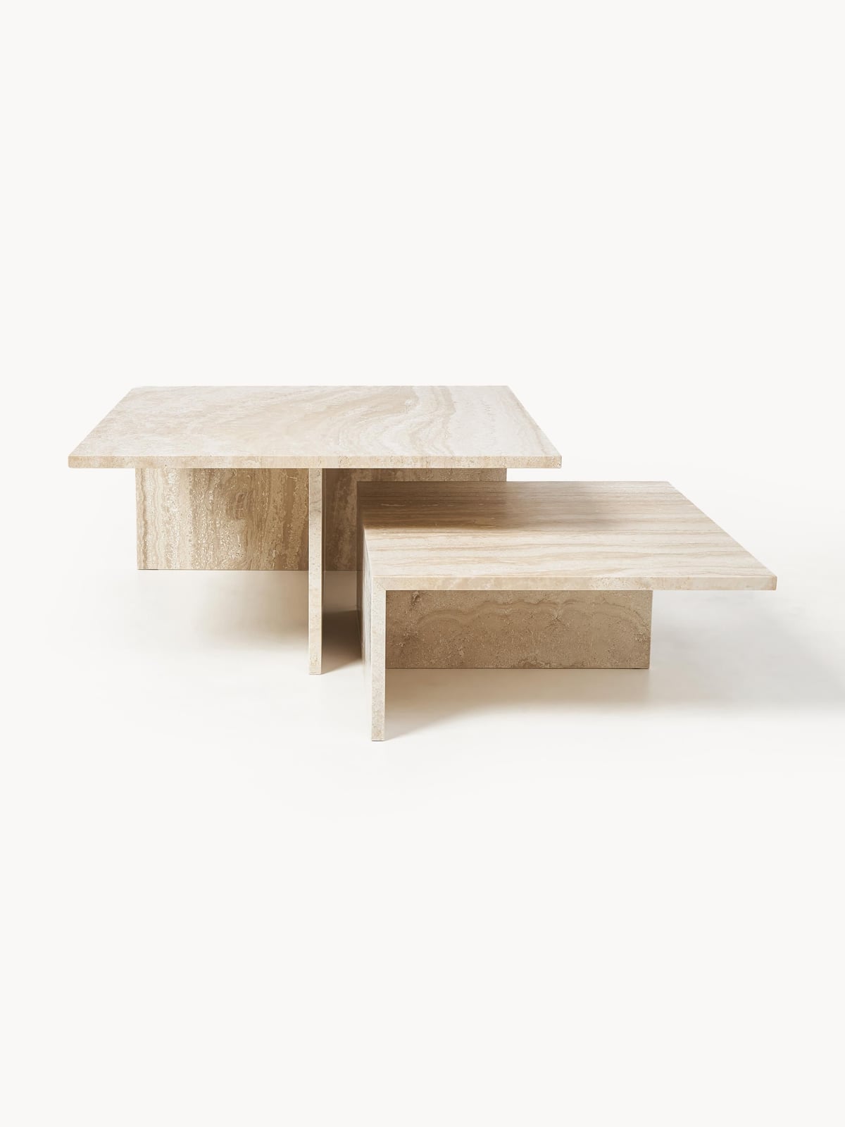 Yarrowdale Travertine Coffee Tables Distinct Grande, Set of 2