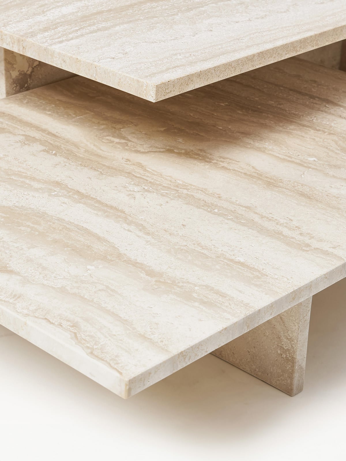 Yarrowdale Travertine Coffee Tables Distinct Grande, Set of 2