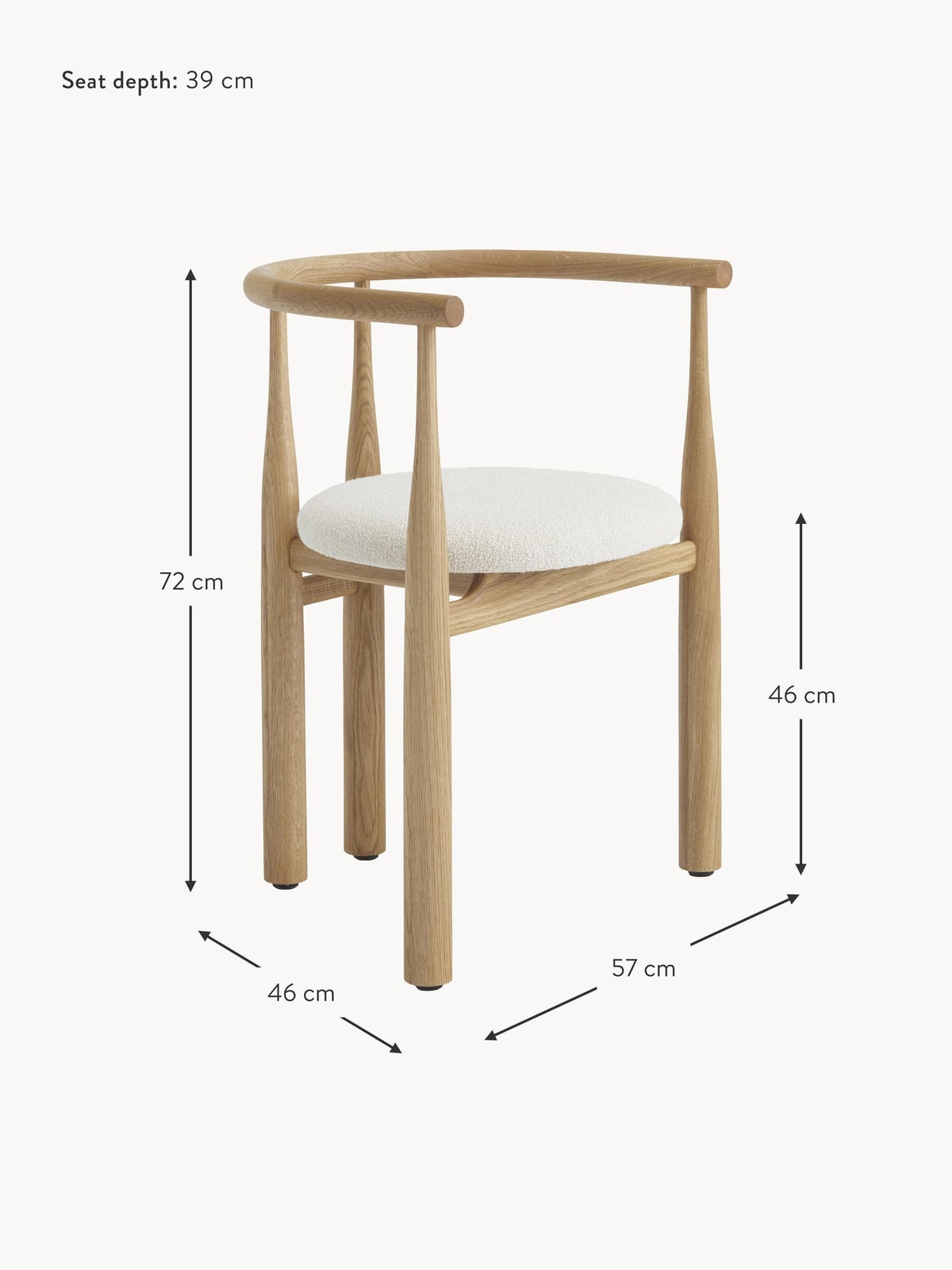Yaxley Oak Wood Armchair