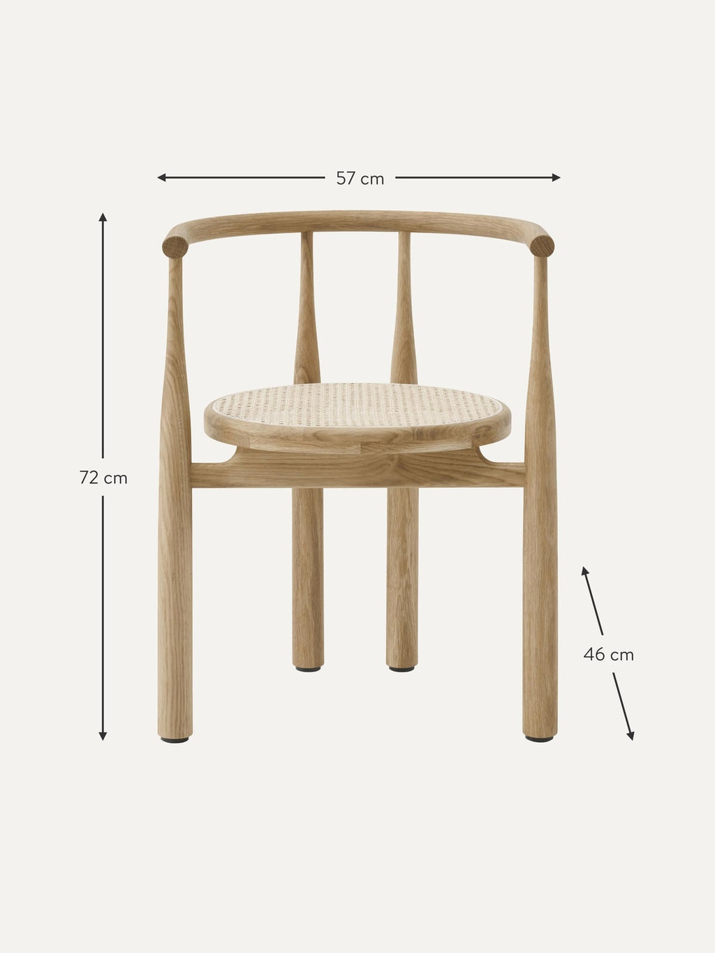 Yaxley Oak Wood Dining Chair with Armrests