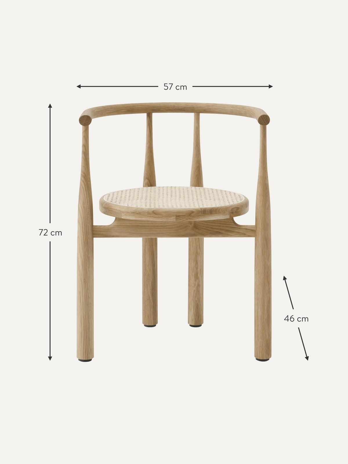 Yaxley Oak Wood Dining Chair with Armrests