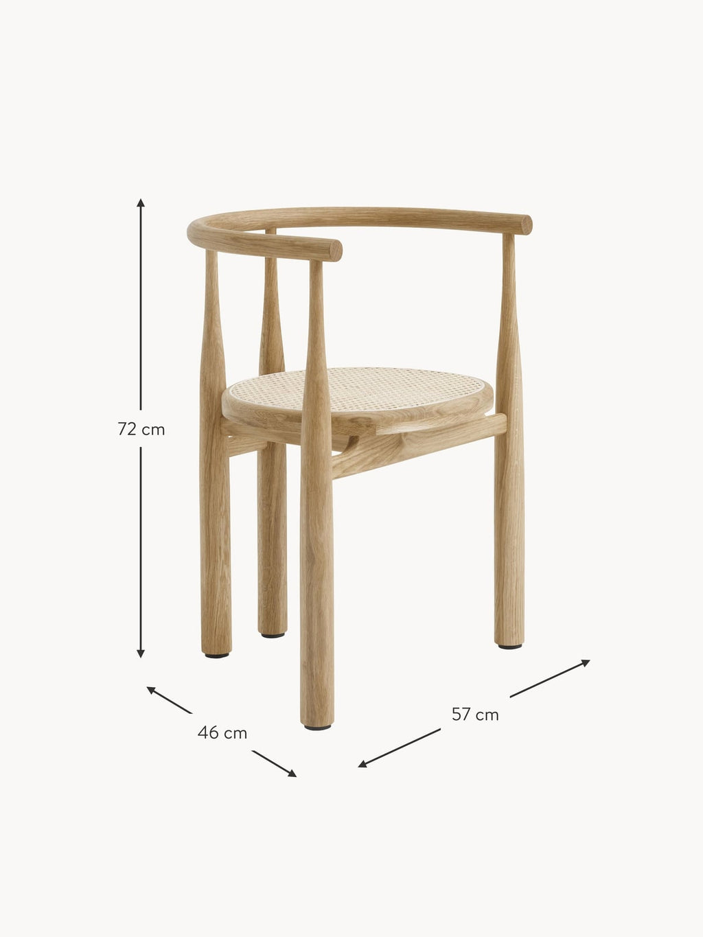 Yaxley Oak Wood Dining Chair with Armrests