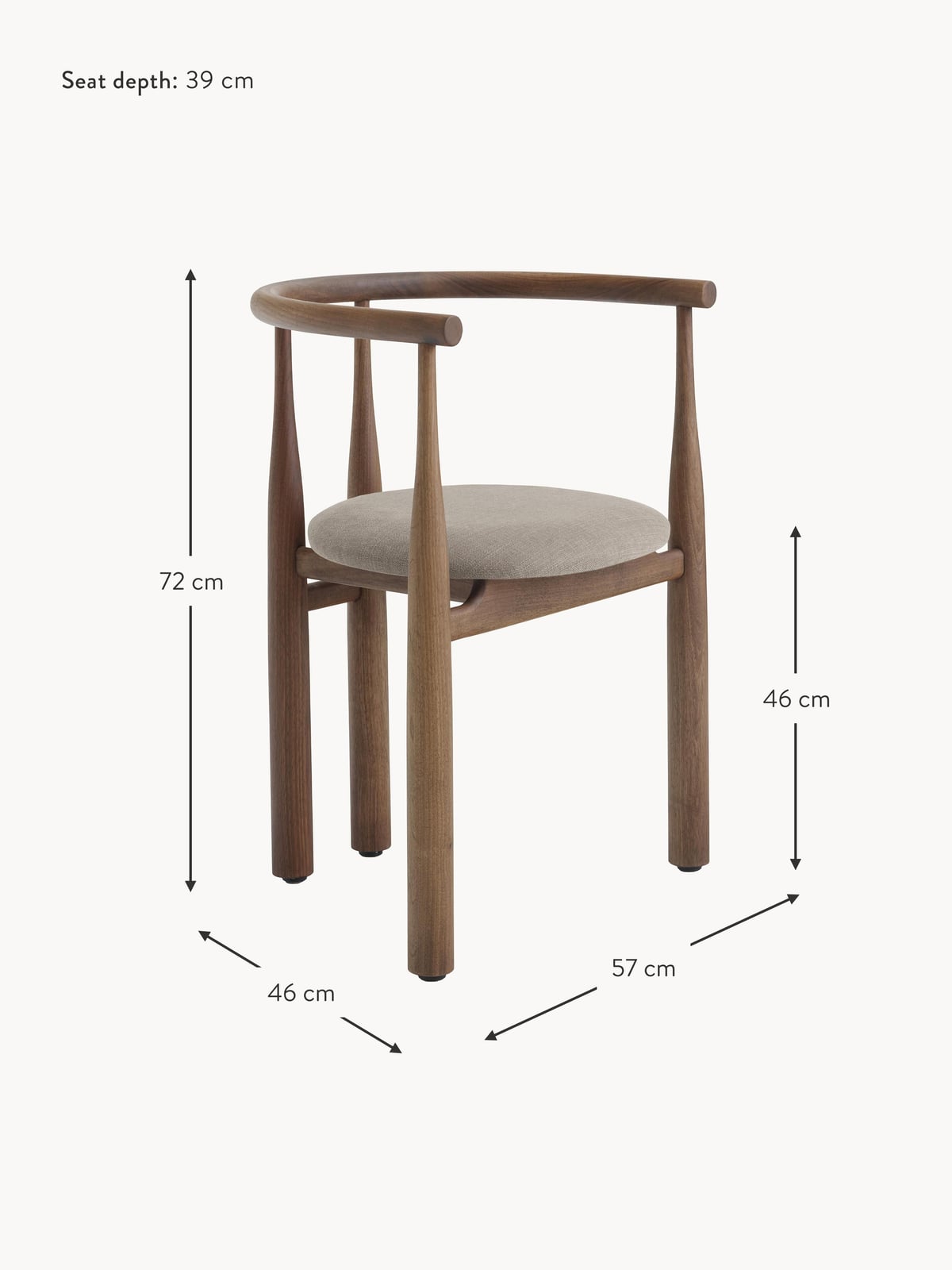 Yaxley Walnut Wood Armchair