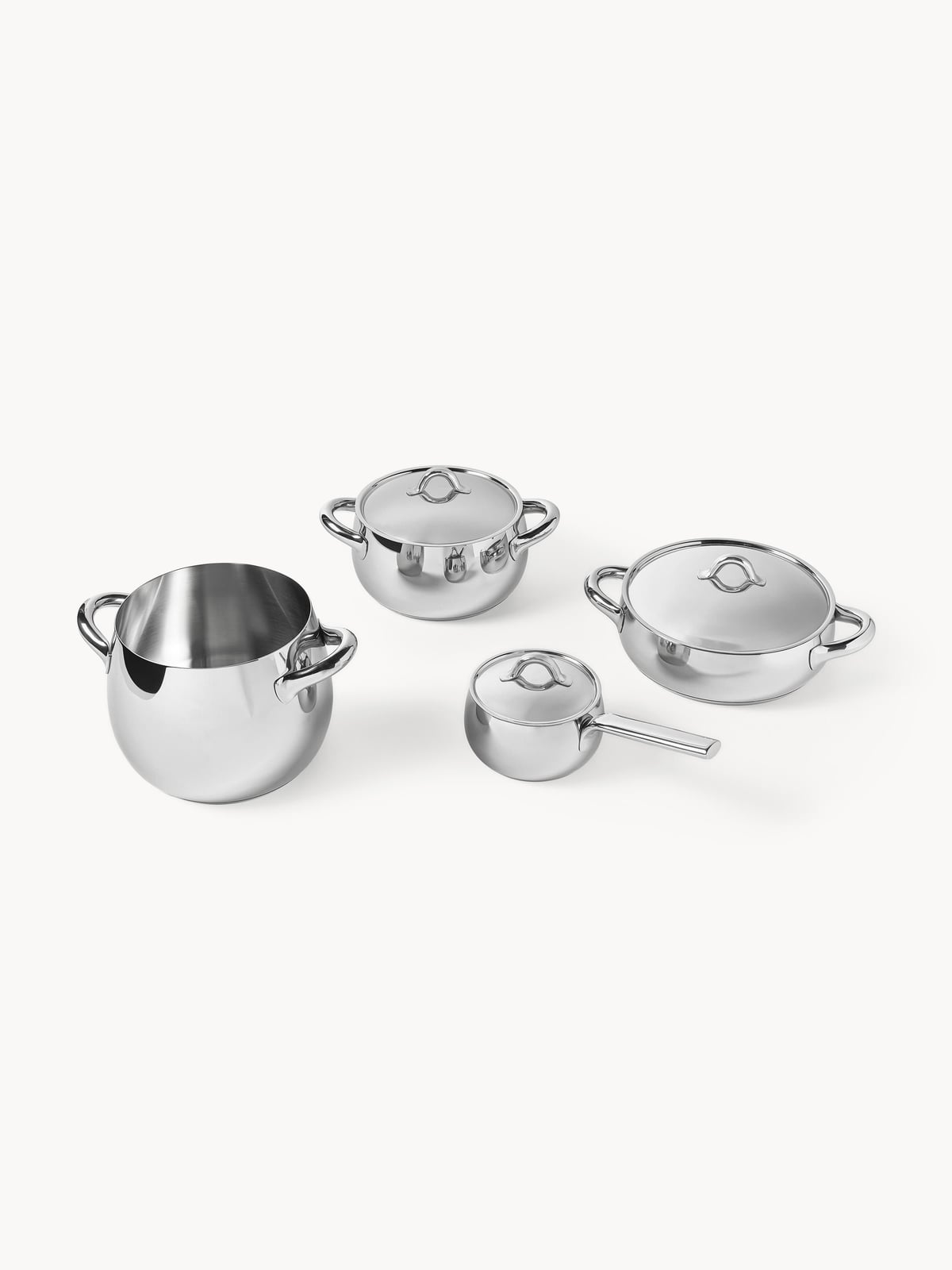 Yeadon Stainless Steel Pots, Set of 7