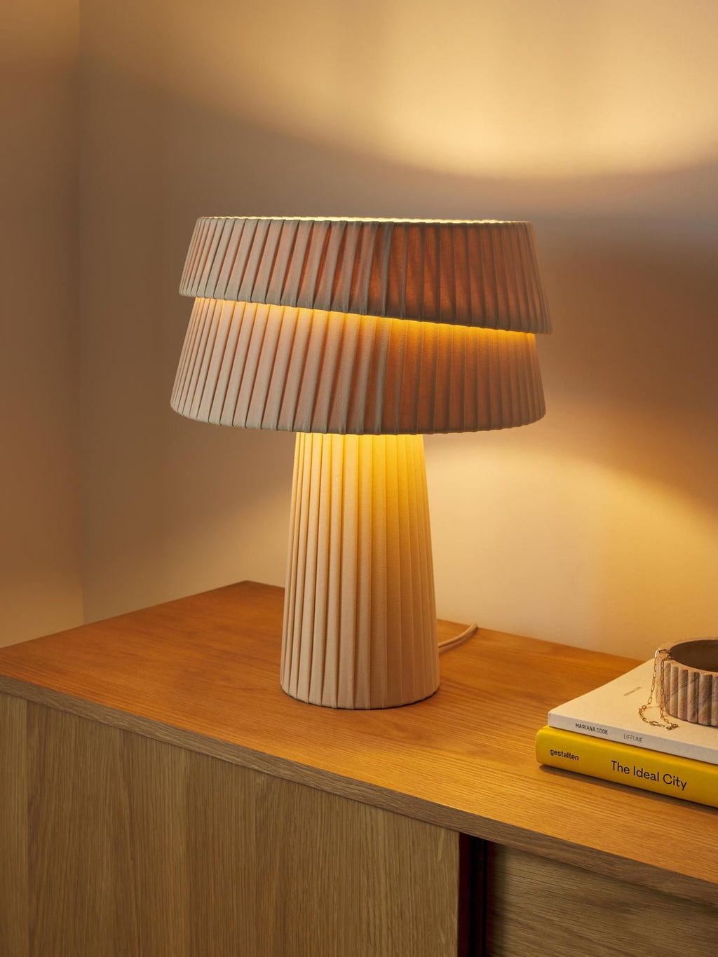 Yeadon Table Lamp with An Asymmetrical Lampshade