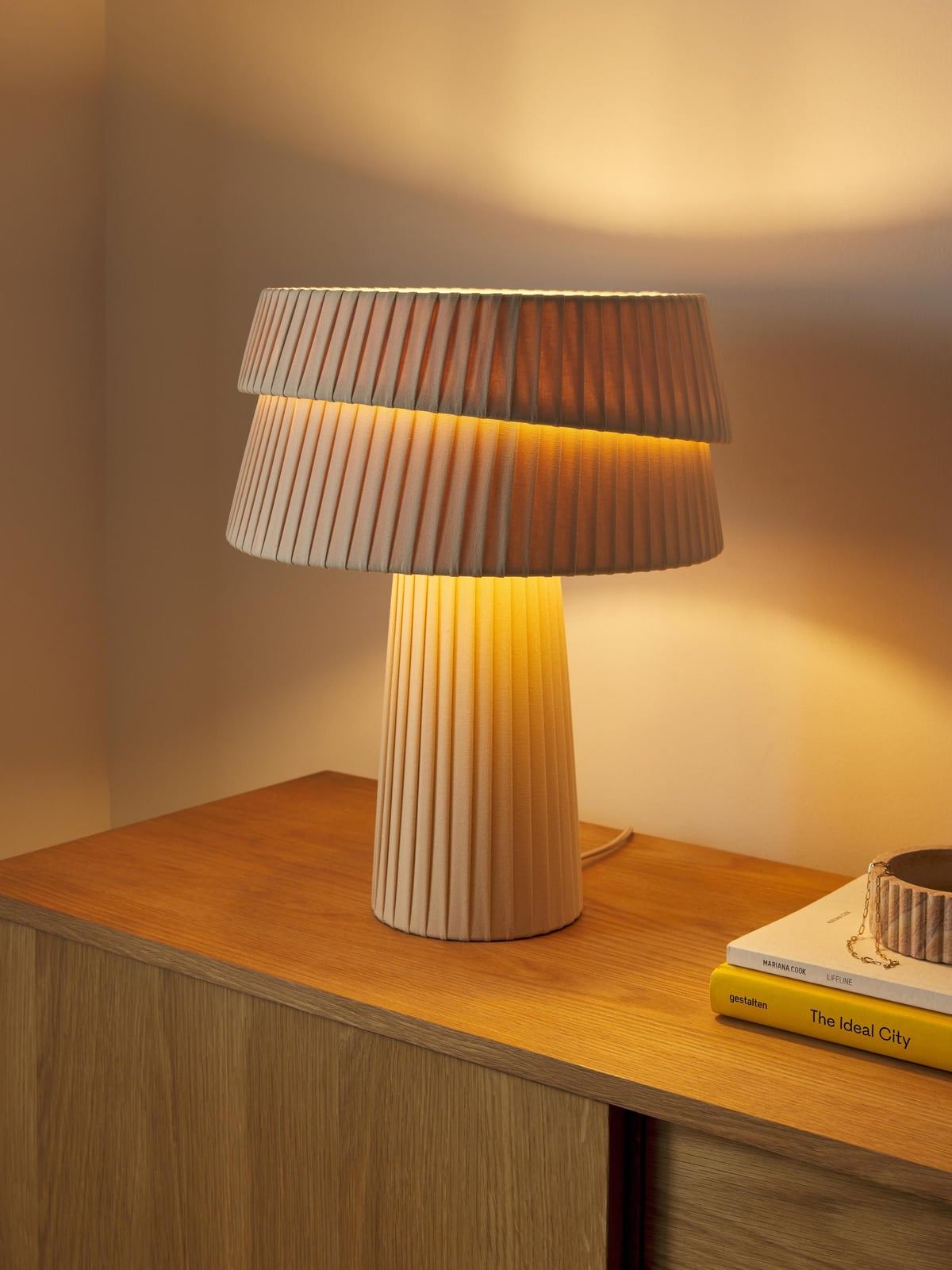 Yeadon Table Lamp with An Asymmetrical Lampshade